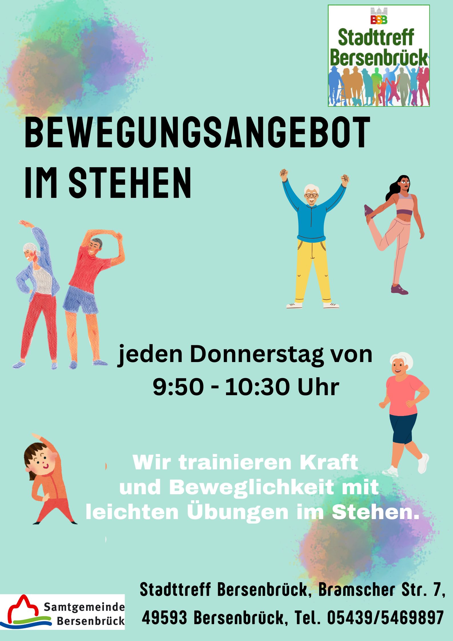 Plakat Bewegungsangebot im Stehen