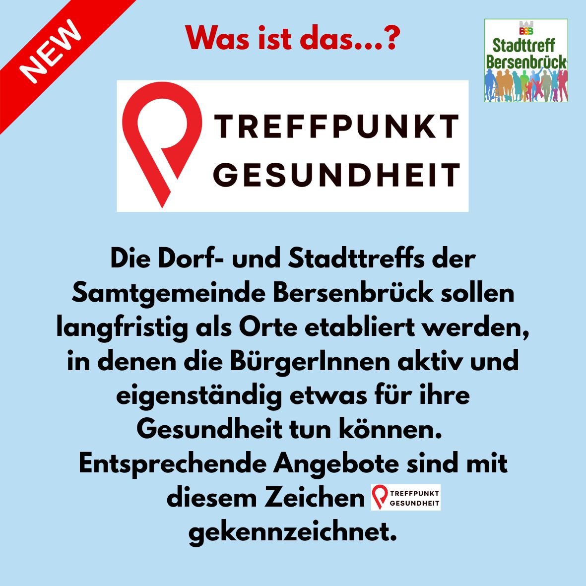 Treffpunkt Gesundheit mit Logo Stadttreff